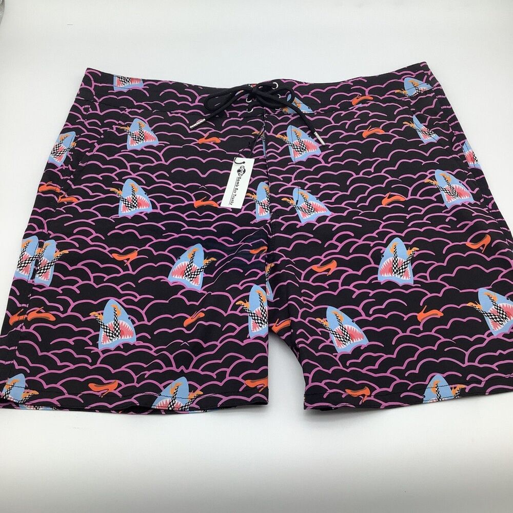 Bomb A Trunks Mens Swim Trunks Shark Pattern Size 36 NWT